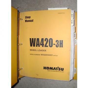 Komatsu Falkland Islands  WA420-3H SERVICE SHOP REPAIR MANUAL WHEEL LOADER BOOK BINDER VEBM470104