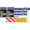 KOMATSU Estonia  PC240LC DIGGER DECAL STICKER SET #1 small image