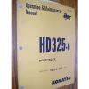 Komatsu Djibouti  HD325-6 OPERATION MAINTENANCE MANUAL DUMP HAUL TRUCK OPERATOR GUIDE BOOK #1 small image