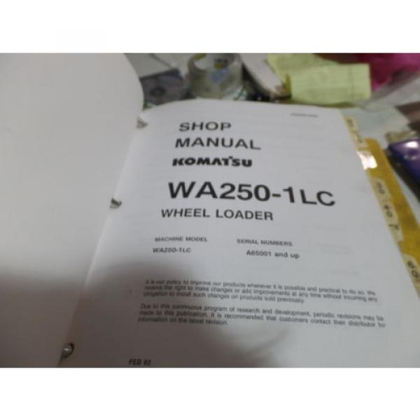 KOMATSU China  WA250-1LC WHEEL LOADER SHOP MANUAL S/N A65001 &amp; UP #3 image