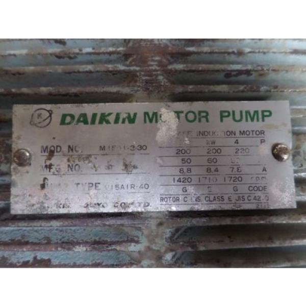 MORI India  SEIKI DAIKIN MOTOR M15A1-3-30 PUMP V15 A1R-40 MORI SEIKI SL-5 LOT#1977M #4 image