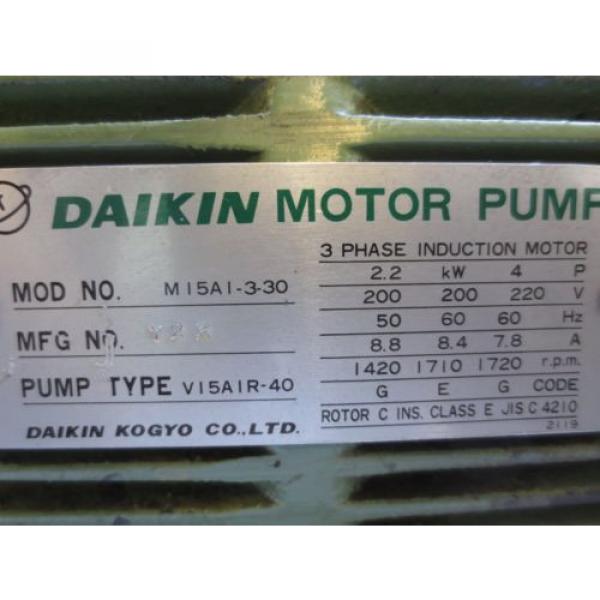 DAIKIN Kazakhstan  3 PHASE INDUCTION MOTOR M15A1-3-30 PUMP V15A1R-40 CNC #6 image