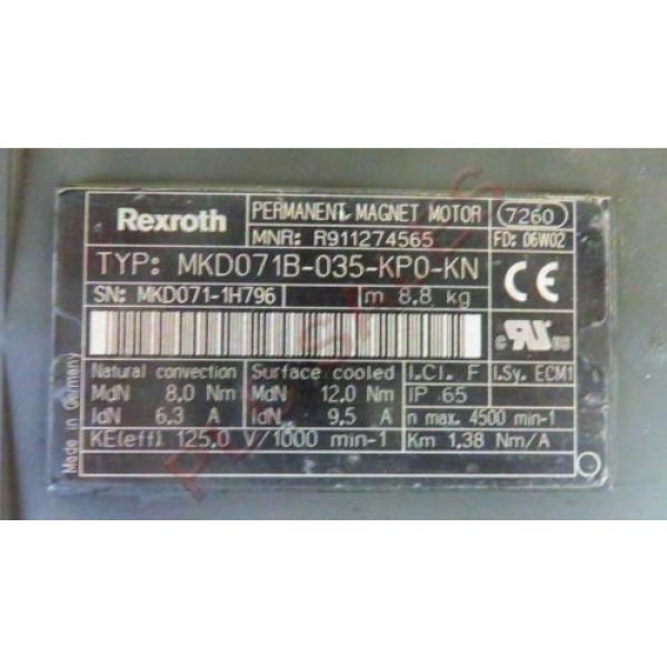 REXROTH Iceland  MKD071B-035-KP0-FN  |  Permanant Magnet Servo Motor #3 image