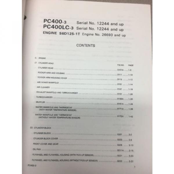 KOMATSU Iraq  PC400-3 &amp; PC400LC-3 Hydraulic Excavator Parts Book / Service Repair #3 image